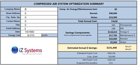 Compressed Air System Optimization Summary
