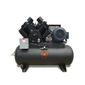 CAS 15-30 HP Large Industrial Duty air compressor with dual motors on a horizontal tank, front view.