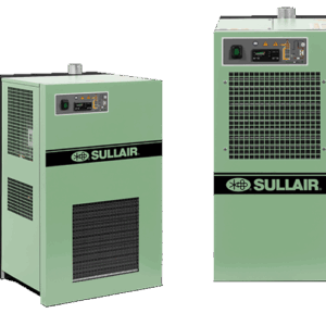Two green Non-Cycling Refrigerated Compressed Air Dryers with control panels and front ventilation grilles.