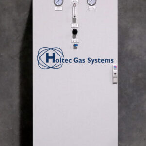 Tall white Spirit™ Series control panel with gauges, buttons, and logo, set against a gray wall.