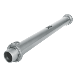 The TTP AB Series - Shell & Tube is a metal conduit body with threaded ends for wiring connections and protection.