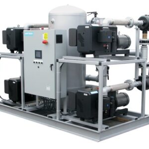 Airtech Non-Contact Rotary Claw VCX/PCX system with multiple pumps, control panel, and metal-framed piping.