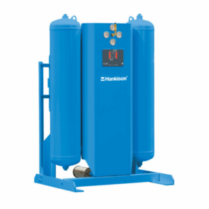 A blue Catalite® CBA Series Breathing Air Purifier with twin vertical tanks, gauges, and control panel.